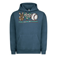 Pigment Midnight Navy peace love baseball Urban Hoodie - CowhideDigitalArt