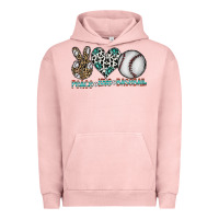 Pigment Salmon peace love baseball Urban Hoodie - CowhideDigitalArt