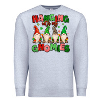Heather Grey hanging with my gnomies Premium Sweatshirt - MaliasSmallBusiness