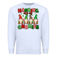 White hanging with my gnomies Premium Sweatshirt - MaliasSmallBusiness