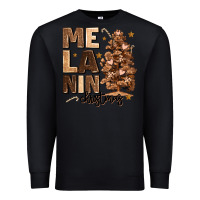 Black melanin christmas with christmas tree Premium Sweatshirt - MaliasSmallBusiness