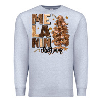 Heather Grey melanin christmas with christmas tree Premium Sweatshirt - MaliasSmallBusiness