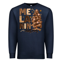 Navy melanin christmas with christmas tree Premium Sweatshirt - MaliasSmallBusiness