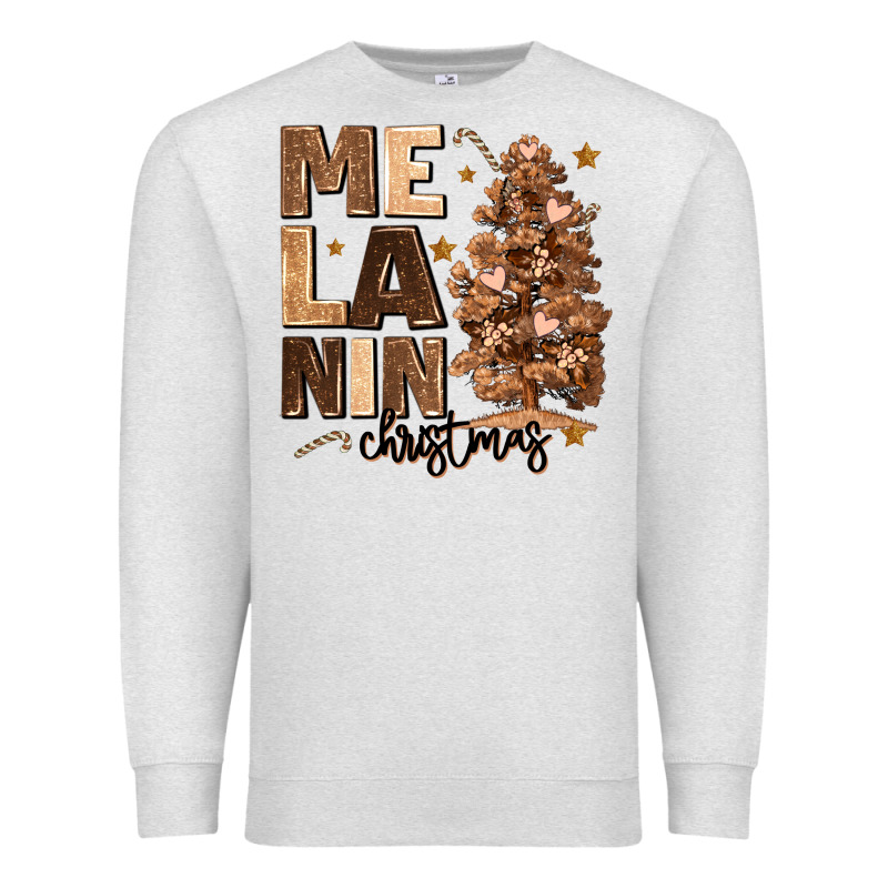 Melanin Christmas With Christmas Tree Premium Sweatshirt by MaliasSmallBusiness | Teevron
