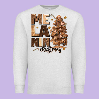 Premium Sweatshirt melanin christmas with christmas tree