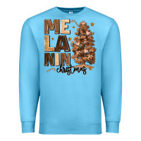 Ocean Blue melanin christmas with christmas tree Premium Sweatshirt - MaliasSmallBusiness