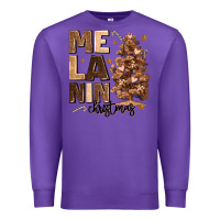 Purple melanin christmas with christmas tree Premium Sweatshirt - MaliasSmallBusiness