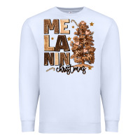 White melanin christmas with christmas tree Premium Sweatshirt - MaliasSmallBusiness
