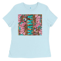 Baby Blue cherry blossoms mama tumbler Ladies Tee - Artiststas