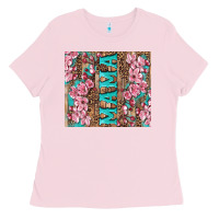 Bubblegum Pink cherry blossoms mama tumbler Ladies Tee - Artiststas