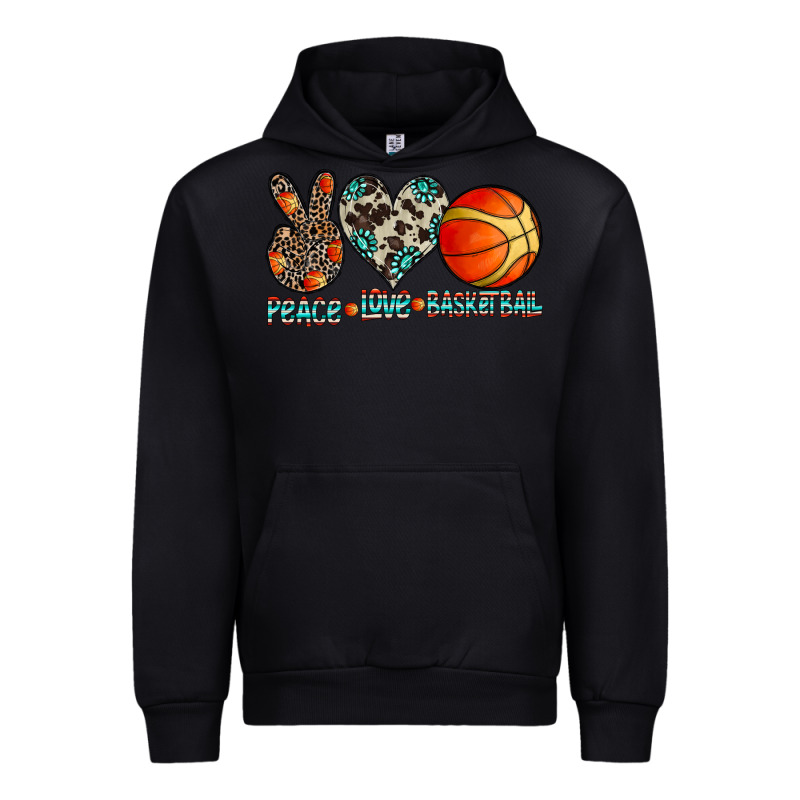 Peace Love Basketball Urban Hoodie by CowhideDigitalArt | Teevron