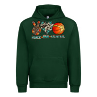 Forest Green peace love basketball Urban Hoodie - CowhideDigitalArt