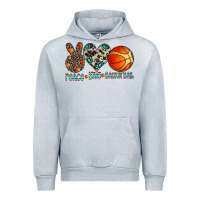 Heather Grey peace love basketball Urban Hoodie - CowhideDigitalArt