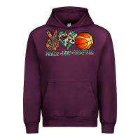 Mauve Wine peace love basketball Urban Hoodie - CowhideDigitalArt