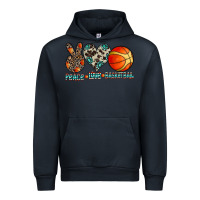 Navy peace love basketball Urban Hoodie - CowhideDigitalArt