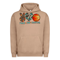 Pigment Burro peace love basketball Urban Hoodie - CowhideDigitalArt