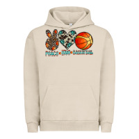 Pigment French Oak peace love basketball Urban Hoodie - CowhideDigitalArt