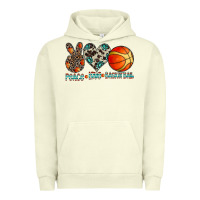 Pigment Pistachio peace love basketball Urban Hoodie - CowhideDigitalArt
