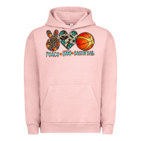 Pigment Salmon peace love basketball Urban Hoodie - CowhideDigitalArt