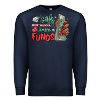 Navy girls just wanna have funds Premium Sweatshirt - MaliasSmallBusiness