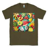 Army Green summer fruits Classic Tee - BarkalooDesign