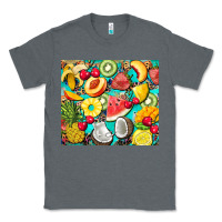 Charcoal Heather summer fruits Classic Tee - BarkalooDesign