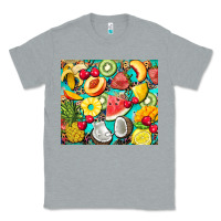 Heather Grey summer fruits Classic Tee - BarkalooDesign