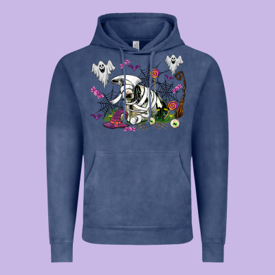 Halloween Cow And Ghosts Vintage Hoodie Designed By Adodesignshop