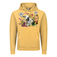 Vintage Mustard halloween cow and ghosts Vintage Hoodie - AdoDesignShop