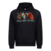 Black peace love football Urban Hoodie - CowhideDigitalArt