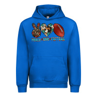 Cobalt peace love football Urban Hoodie - CowhideDigitalArt