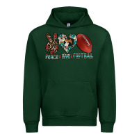 Forest Green peace love football Urban Hoodie - CowhideDigitalArt