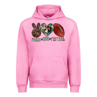 Fuchsia Pink peace love football Urban Hoodie - CowhideDigitalArt