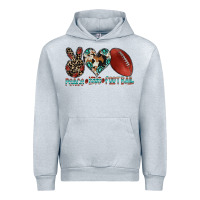Heather Grey peace love football Urban Hoodie - CowhideDigitalArt