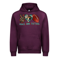 Mauve Wine peace love football Urban Hoodie - CowhideDigitalArt