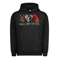 Pigment Black peace love football Urban Hoodie - CowhideDigitalArt