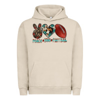 Pigment French Oak peace love football Urban Hoodie - CowhideDigitalArt