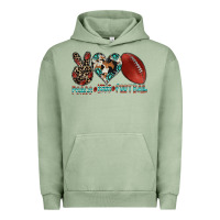Pigment Oil Green peace love football Urban Hoodie - CowhideDigitalArt