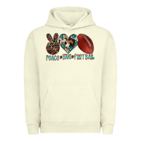 Pigment Pistachio peace love football Urban Hoodie - CowhideDigitalArt