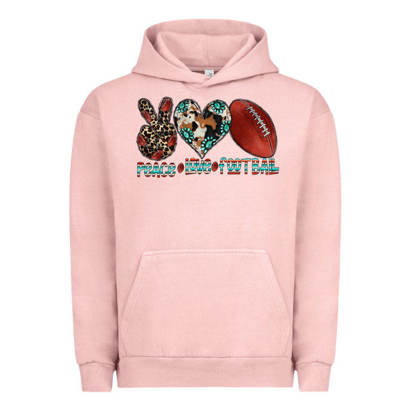 Peace Love Football Urban Hoodie by CowhideDigitalArt | Teevron