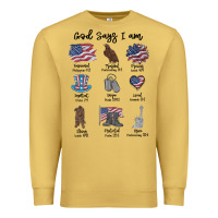 Antique Gold god says i am Premium Sweatshirt - MaliasSmallBusiness