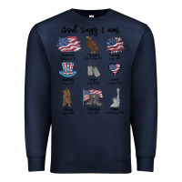 Navy god says i am Premium Sweatshirt - MaliasSmallBusiness