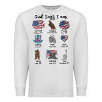 Oatmeal Heather god says i am Premium Sweatshirt - MaliasSmallBusiness