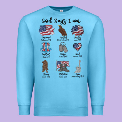 Premium Sweatshirt god says i am