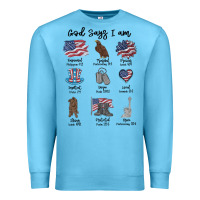Ocean Blue god says i am Premium Sweatshirt - MaliasSmallBusiness