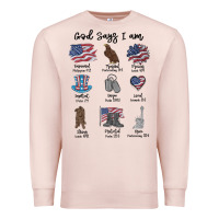 Pale Pink god says i am Premium Sweatshirt - MaliasSmallBusiness