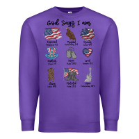 Purple god says i am Premium Sweatshirt - MaliasSmallBusiness