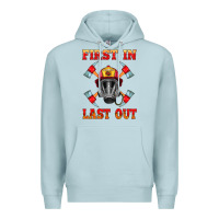 Blue Mist firefighter face mask with axes Premium Hoodie - HRA Design Shop
