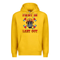 Lemon firefighter face mask with axes Premium Hoodie - HRA Design Shop