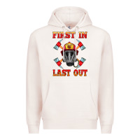Pale Pink firefighter face mask with axes Premium Hoodie - HRA Design Shop
